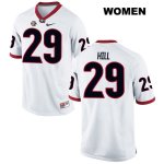 Women's Georgia Bulldogs NCAA #29 Tim Hill Nike Stitched White Authentic College Football Jersey PQN1054DS